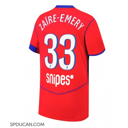 Muški Nogometni Dres Paris Saint-Germain Warren Zaire-Emery #33 Rezervni 2025-26 Kratak Rukav